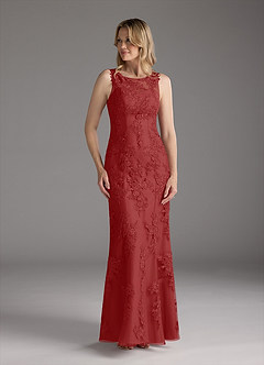 Azazie Whilhelmina vestidos de madre de la novia Vestido de Óxido de Gasa de Sirena con Encaje image5