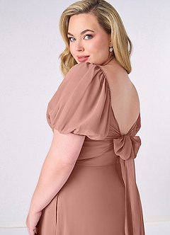 Barbie ♥ Azazie Bridesmaid Dresses Cedar Rose A-Line Pleated Chiffon Dress image11