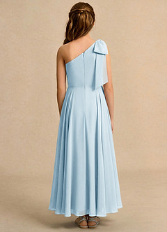 Azazie Guppy Girls Formal Jurken voor bloemenmeisjes A-Lijn Jurk van Chiffon One-Shoulder Hemelsblauw image2