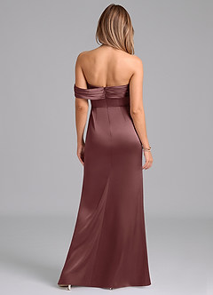 Azazie Lisbeth Bridesmaid Dresses Vintage Mauve Mermaid Off the Shoulder Stretch Satin Convertible Dress image7