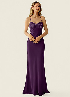 Valerianaire Grape Beading Satin Prom Dress image3