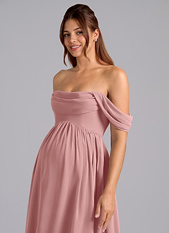 Azazie Saige Abiti da damigella d'onore premaman Abito A-Line Plissettato Chiffon Floor-Length image6