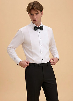 front Samuel White 100% Cotton Marcella Bib Tuxedo Shirt