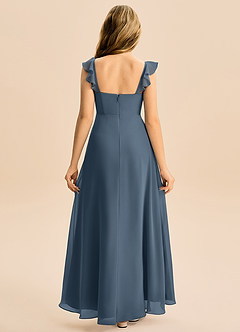 Azazie Mavie Junior Linia A Marszczony Szyfon Długość podłogi Młodsza druhna Sukienka image2