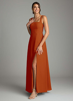 Azazie Debra Bridesmaid Dresses Paprika A-Line with Pockets Chiffon Convertible Dress image5