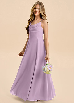 Azazie Gia Junior Wisteria A-Line Pleated Chiffon Dress image3