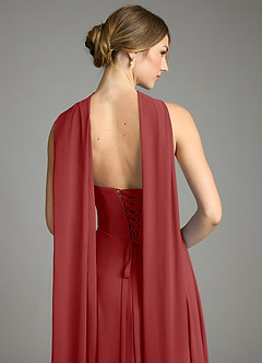 Azazie Ayla Abiti da Damigella Abito A-Line in Chiffon Scollo a Cuore Ruggine image10