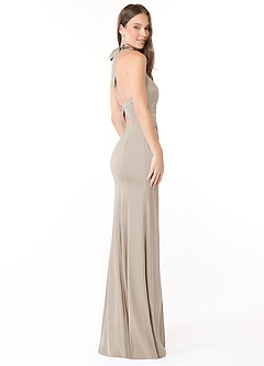 Azazie Emeria Bridesmaid Dresses Frost Mermaid Pleated Stretch Satin Dress image7