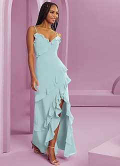 Barbie ♥ Azazie Abiti da Damigella Abito Tubino in Chiffon Nebbia image10