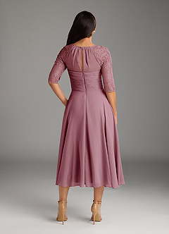 Azazie Dorothea Mother of the Bride Dresses Vintage Mauve A-Line Scoop lace Chiffon Dress image3