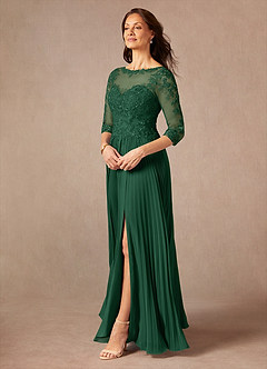 Azazie Corinne Mother of the Bride Dresses Dark Green A-Line Sequins Chiffon Dress image5