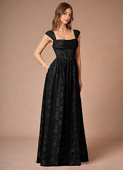 Hazel Noir Robe de bal longue plissée image6