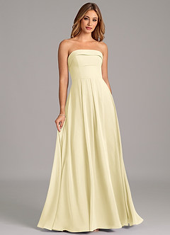 Azazie Lucienne Bridesmaid Dresses Lemon Sorbet A-Line Strapless Chiffon Convertible Dress image3
