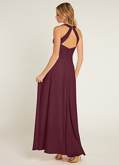Azazie Claudia Bridesmaid Dresses Cabernet A-Line Sweetheart Neckline Chiffon Dress image4
