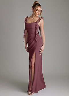 Azazie Jessamine Bridesmaid Dresses Sangria Mermaid Corset Chiffon Dress image6