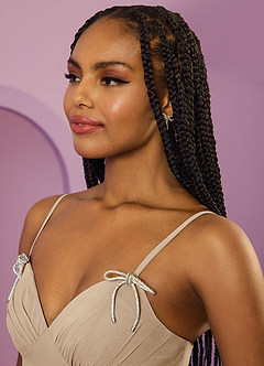 Barbie ♥ Azazie Jurken voor bruidsmeisjes Jurk van Chiffon met A-Lijn met Zakken Champagne image10