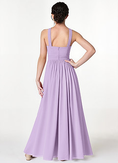 Azazie Jiya Junior Lilac A-Line Pleated Mesh Dress image2