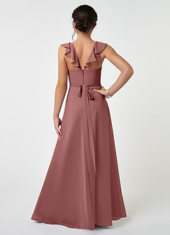 Azazie Emily Junior Desert Rose A-Line Ruched Chiffon Dress image2