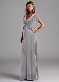 Azazie Soren Bridesmaid Dresses French Lilac A-Line Velvet Dress image3