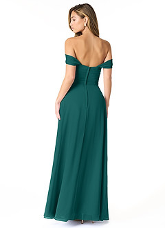 Azazie Kaitlynn Bridesmaid Dresses Empire Convertible Ruched Chiffon Floor-Length Dress image7