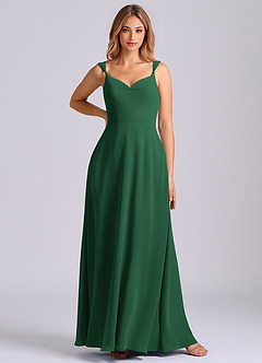 Azazie Beatrice Bridesmaid Dresses Dark Green A-Line Sweetheart Neckline Chiffon Dress image3