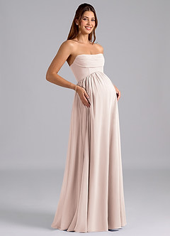 Azazie Saige Maternity Bridesmaid Dresses A-Line Pleated Chiffon Floor-Length Dress image8