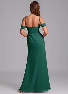 Azazie Johana Jurken voor bruidsmeisjes Converteerbaar Jurk van Chiffon met Zeemeermin Off the Shoulder Smaragd image2