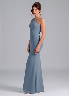 Azazie Rinna Bridesmaid Dresses Twilight Mermaid One Shoulder Chiffon Dress image4