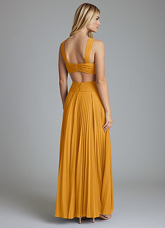 Azazie Hosanna Brautjungfernkleider A-Linie Plissee Chiffon Kleid Butterscotch image3