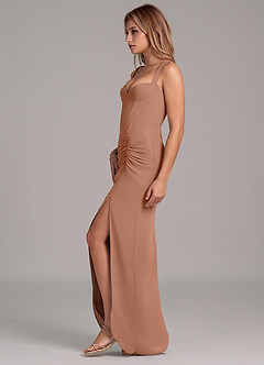 Azazie Ayla Final Sale Bronzer Sheath Sweetheart Neckline Chiffon Dress image4