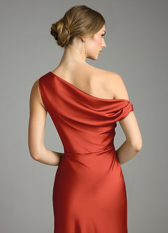 Azazie Emerson Brudepigekjoler Havfrue Off-Shoulder Stræk satin Gulv-længde Kjole image7