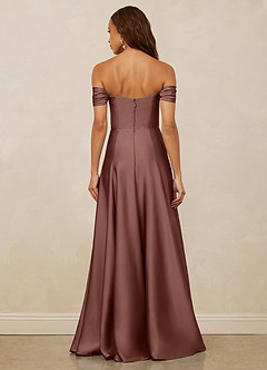Christian Siriano Bridal for Azazie 1002 Bridesmaid Dresses Espresso A-Line Off the Shoulder Stretch Satin Convertible Dress image6