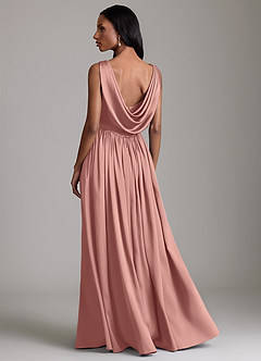 Azazie Novi Bridesmaid Dresses Rosette A-Line with Pockets Stretch Satin Dress image2