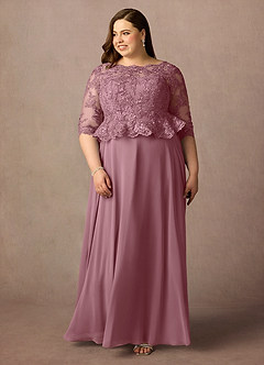 Azazie Averie Mother of the Bride Dresses Vintage Mauve A-Line Boatneck Sequins Chiffon Dress image13
