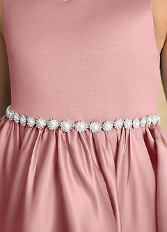 Azazie Julietta Robe Demoiselle D'honneur Fillette Robe Princesse en Tulle Convertible Rose Poussiéreuse image10