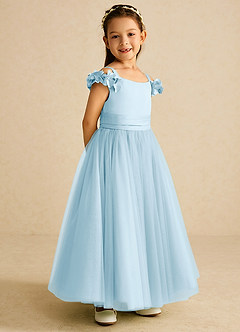 Azazie Jujube Final Sale Sky Blue A-Line Beaded Tulle Dress image1