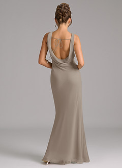 Azazie Rylina Bridesmaid Dresses Taupe Mermaid Pleated Chiffon Dress image6
