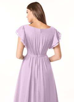 Azazie Daphne vestidos de dama de honor modestos Vestido de Corte En A Volantes Hasta el suelo Gasa image5