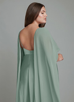 Azazie Stefania Robes de demoiselle d'honneur Robe Trapèze en Satin extensible Sauge D'argent image15