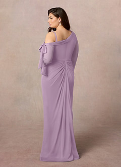 Azazie Marna Mother of the Bride Dresses Wisteria Sheath One Shoulder Mesh Dress image9