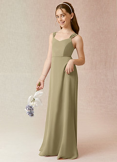 Azazie Denice Junior Cedar Rose A-Line Chiffon Dress image3