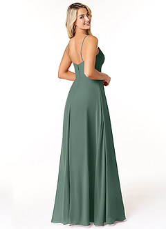 Azazie Moira Abiti da Damigella Abito A-Line in Chiffon con Scollo a U Muschio Marino image5