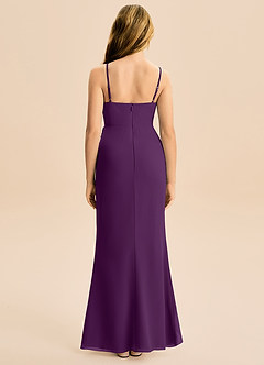 Azazie Buzzy Junior Osłona Pofałdowany Szyfon Długość podłogi Młodsza druhna Sukienka image5