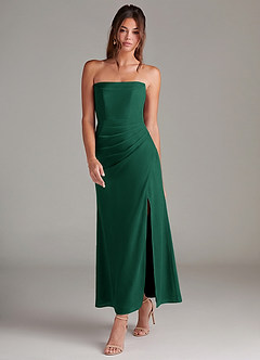 Azazie Leonis Bridesmaid Dresses Emerald Mermaid Strapless Chiffon Convertible Dress image7
