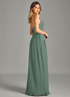 Azazie Becka Jurken voor bruidsmeisjes Jurk van Chiffon met A-Lijn Strapless Eucalyptus image5