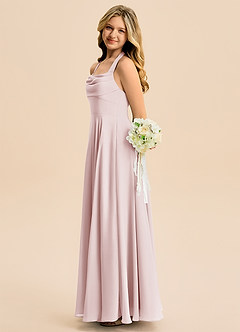 Azazie Kady Junior Blushing Pink A-Line Sweetheart Neckline Chiffon Dress image5
