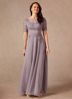 Azazie Raissa Abiti per la Madre della Sposa Abito A-Line in Chiffon Pizzo Dusk image5