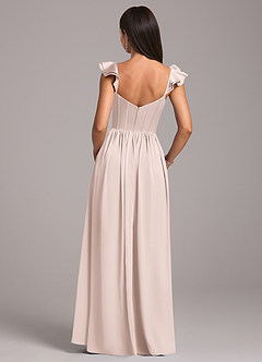Azazie Denisse Bridesmaid Dresses Blushing Pink A-Line Ruched Stretch Satin Dress image2