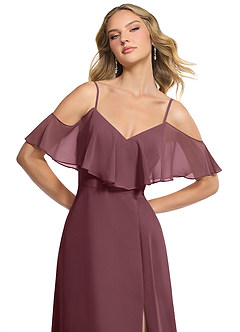Azazie Jean Bridesmaid Dresses Sangria A-Line Chiffon Convertible Dress image6