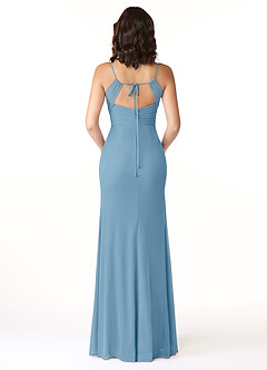 Azazie Reneya Robes de demoiselle d'honneur Robe Sirène en Maille Arc Acier Bleuté image2